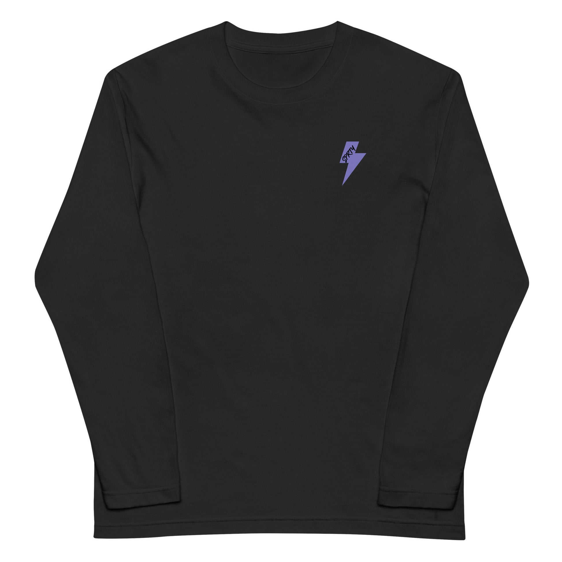 カミナリ(左胸)パープル 長袖Tシャツ LT002BLK-2-MPPL