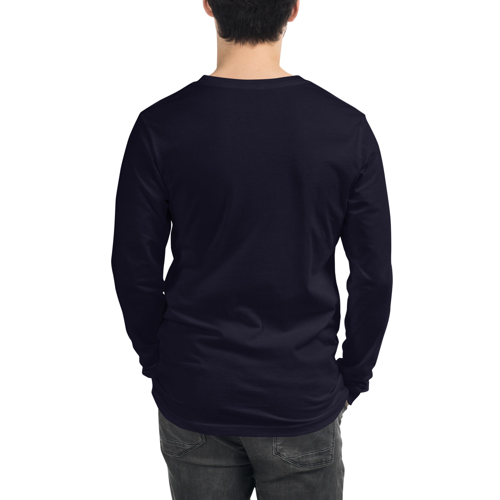 カミナリ(左胸) 長袖Tシャツ03 LT003NVY-1-WHT