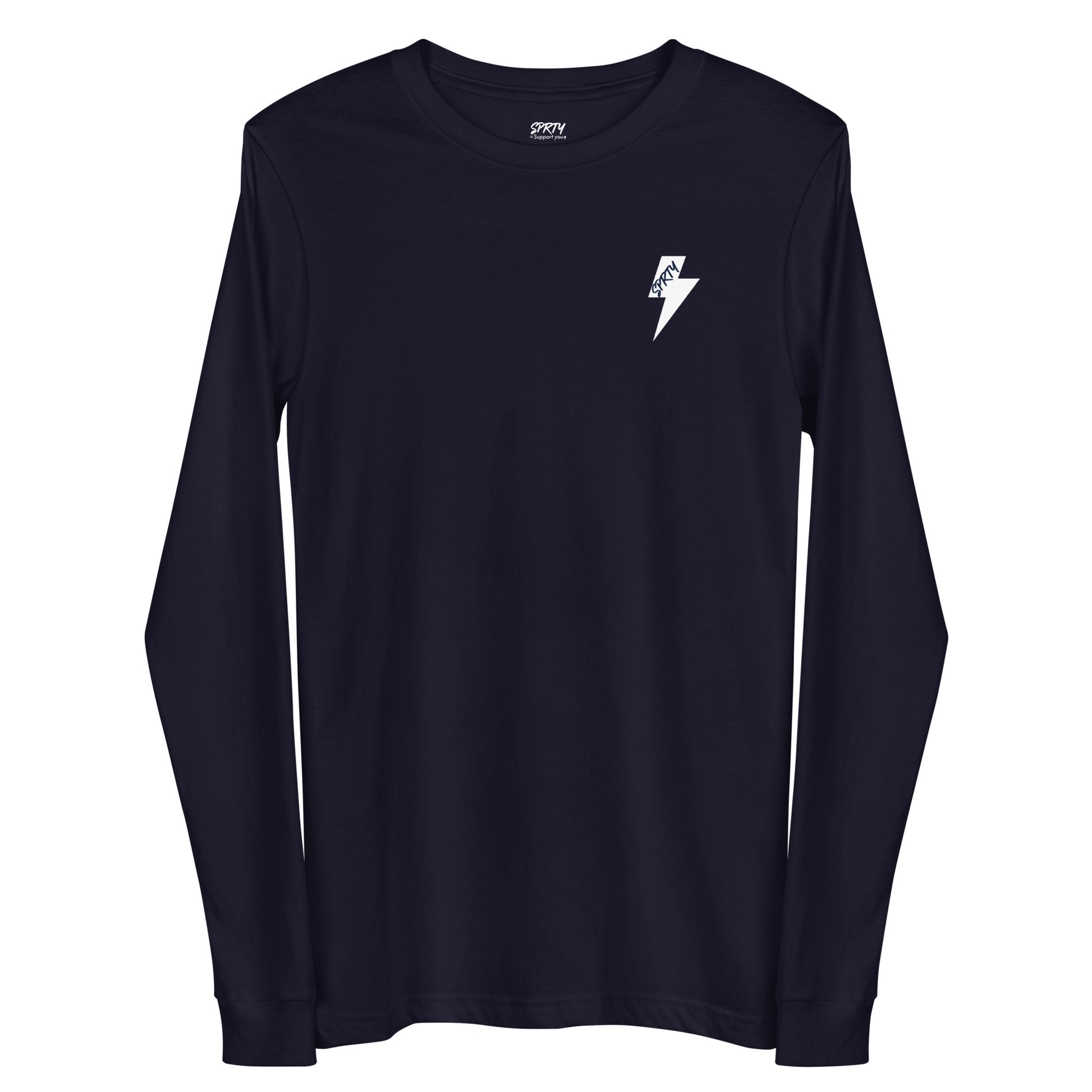 カミナリ(左胸) 長袖Tシャツ03 LT003NVY-1-WHT